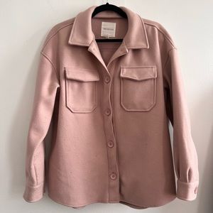 Avec Les Filles Oversized Woven Shacket in Blush size M